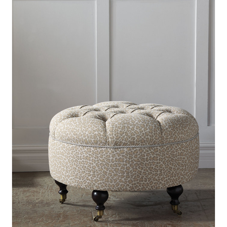 Eastern Accents Rayland 31'' Wide Tufted Round Animal Print Cocktail